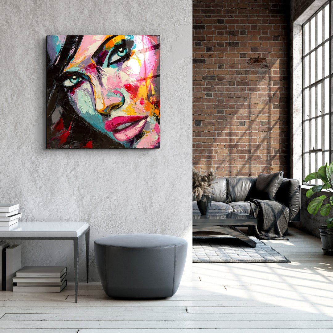 ・"Abstract Woman Portrait V2"・Glass Wall Art | Artdesigna Glass Printing Wall Arts.