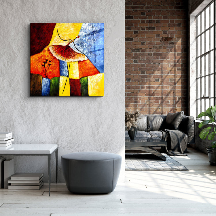 ・"Abstract Colorful Ballerina"・Glass Wall Art | Artdesigna Glass Printing Wall Arts.