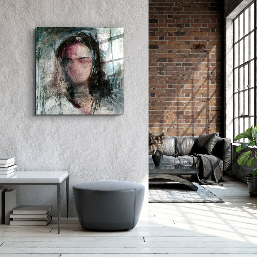 ・"Abstract Woman Oil Painting"・Glass Wall Art | Artdesigna Glass Printing Wall Arts.