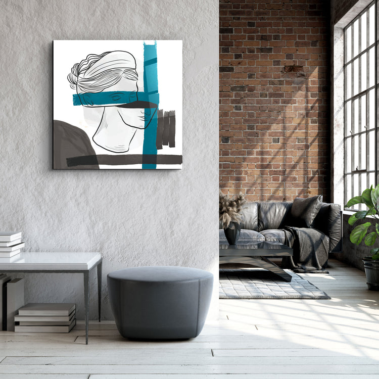 ・"Abstract Woman Portrait Painting"・Glass Wall Art | Artdesigna Glass Printing Wall Arts.