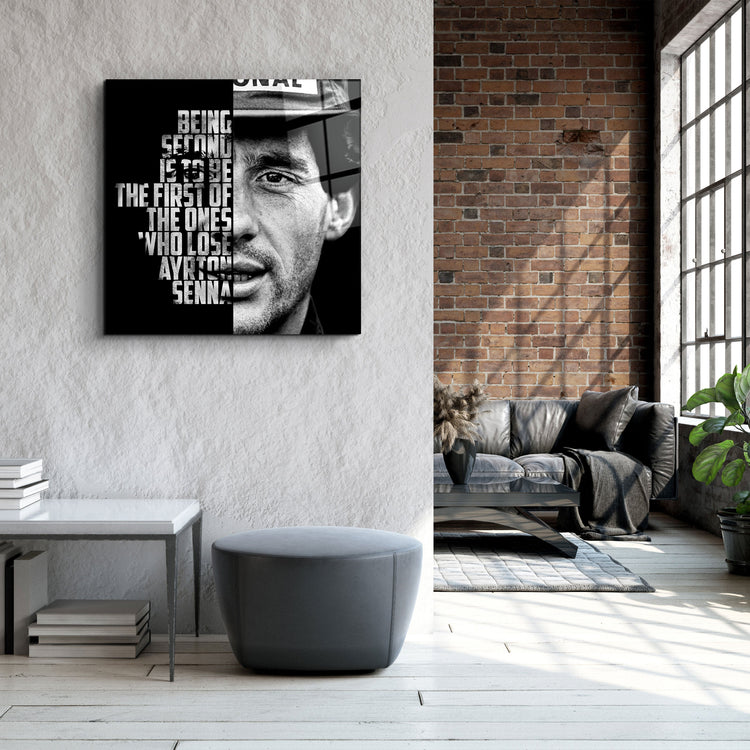 ・"Ayrton Senna"・Designers Collection Glass Wall Art | Artdesigna Glass Printing Wall Arts.