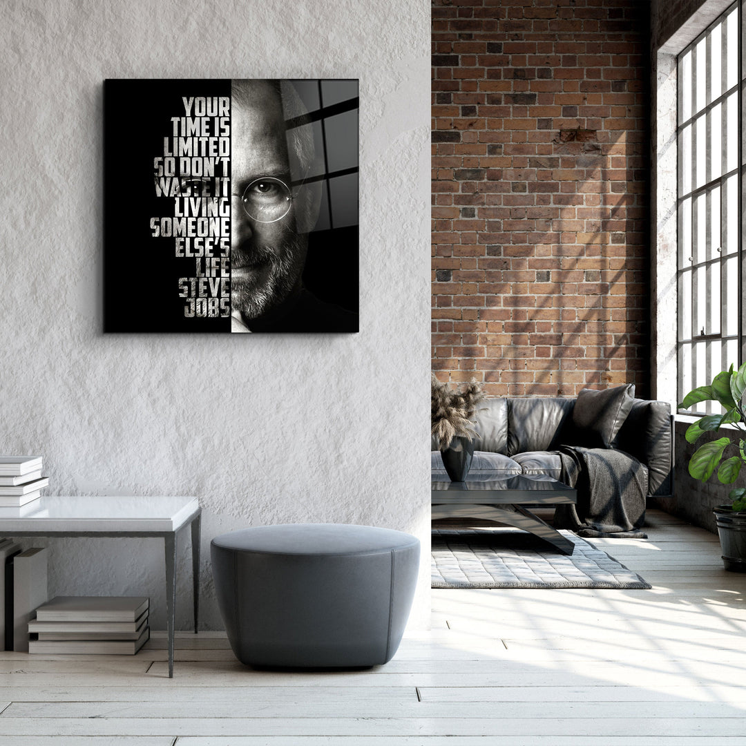 ・"Steve Jobs"・Designers Collection Glass Wall Art | Artdesigna Glass Printing Wall Arts.