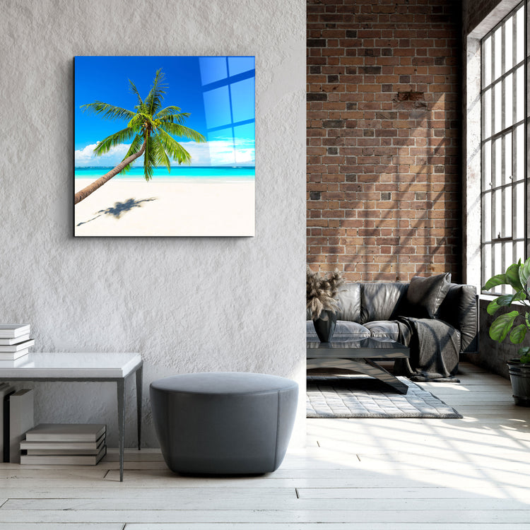 ・"Palm Tree"・Glass Wall Art | Artdesigna Glass Printing Wall Arts.