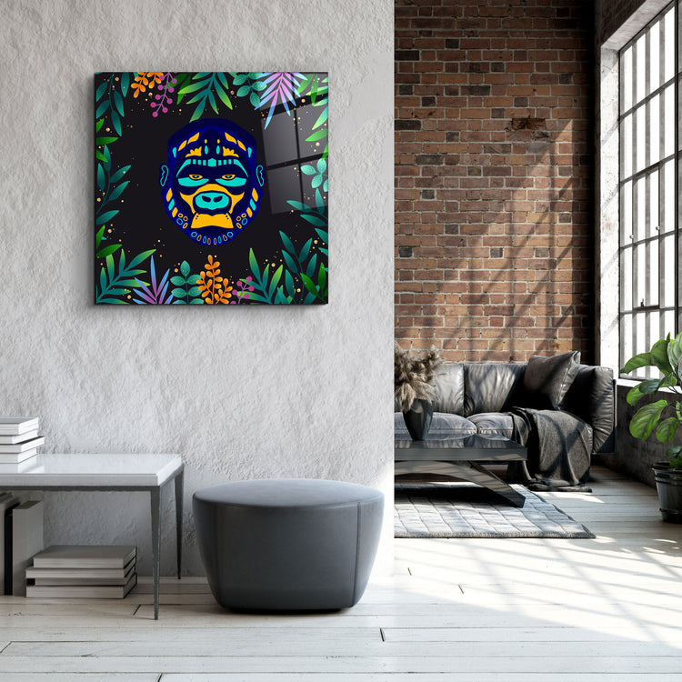 ・"Animal Republic-Gorilla"・Designers Collection Glass Wall Art | Artdesigna Glass Printing Wall Arts.