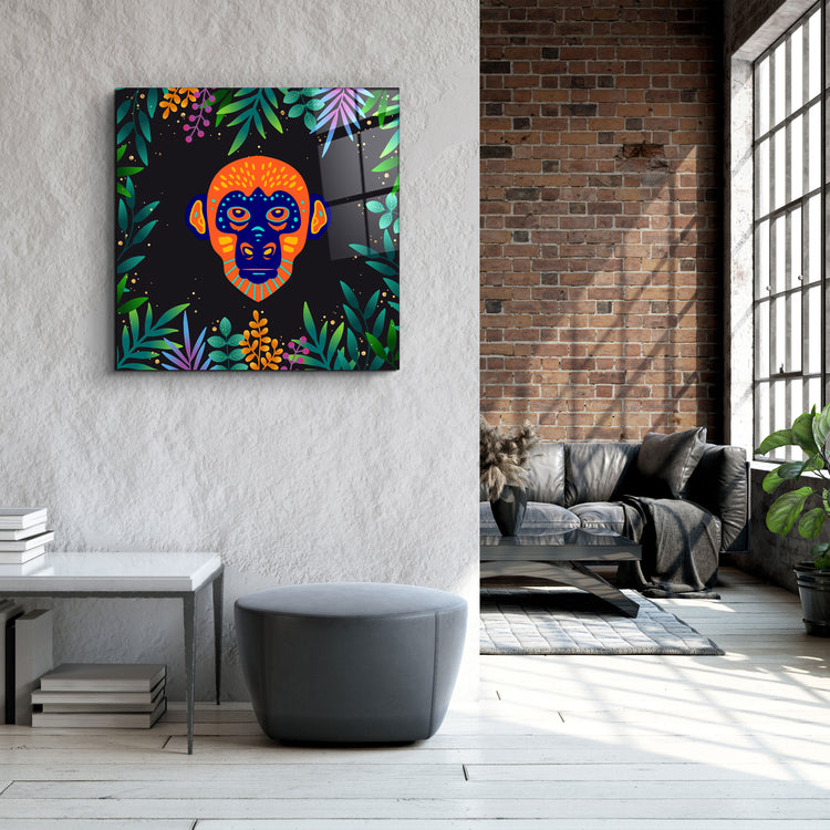 ・"Animal Republic-Monkey"・Designers Collection Glass Wall Art | Artdesigna Glass Printing Wall Arts.