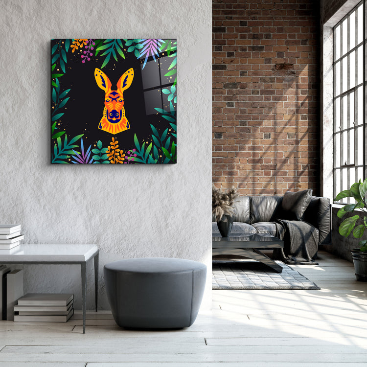 ・"Animal Republic-Kangaroo"・Designers Collection Glass Wall Art | Artdesigna Glass Printing Wall Arts.