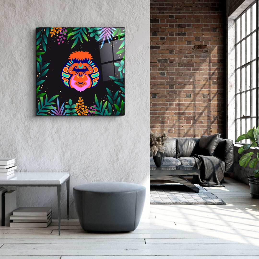 ・"Animal Republic-Orangutan"・Designers Collection Glass Wall Art | Artdesigna Glass Printing Wall Arts.