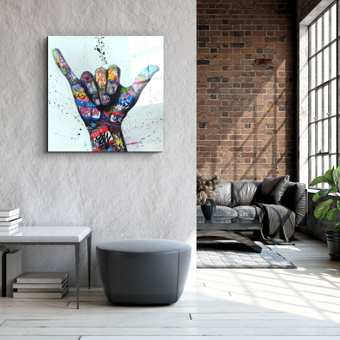 ."Hang Loose". Designer's Collection Glass Wall Art