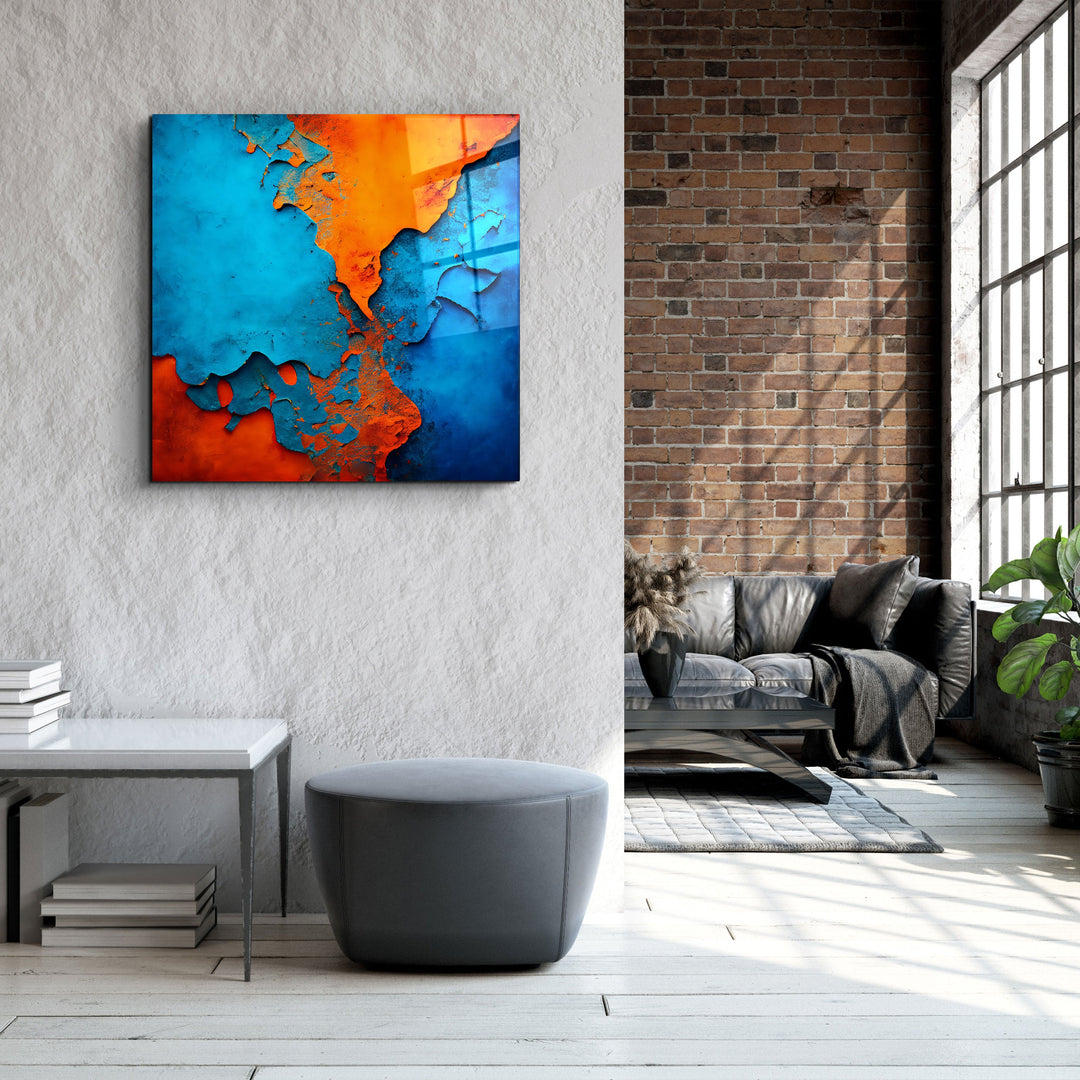 ."Cracked Wall". Designer's Collection Glass Wall Art