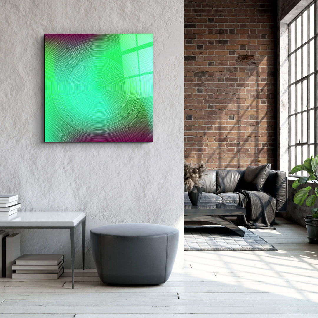 ."Green Hypnosis". Designer's Collection Glass Wall Art