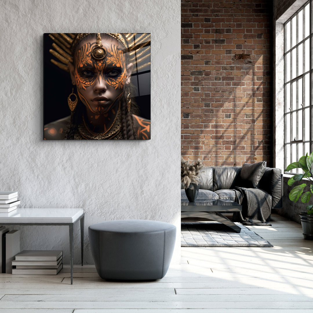 ."Woman Warriors 2". Secret World Collection Glass Wall Art