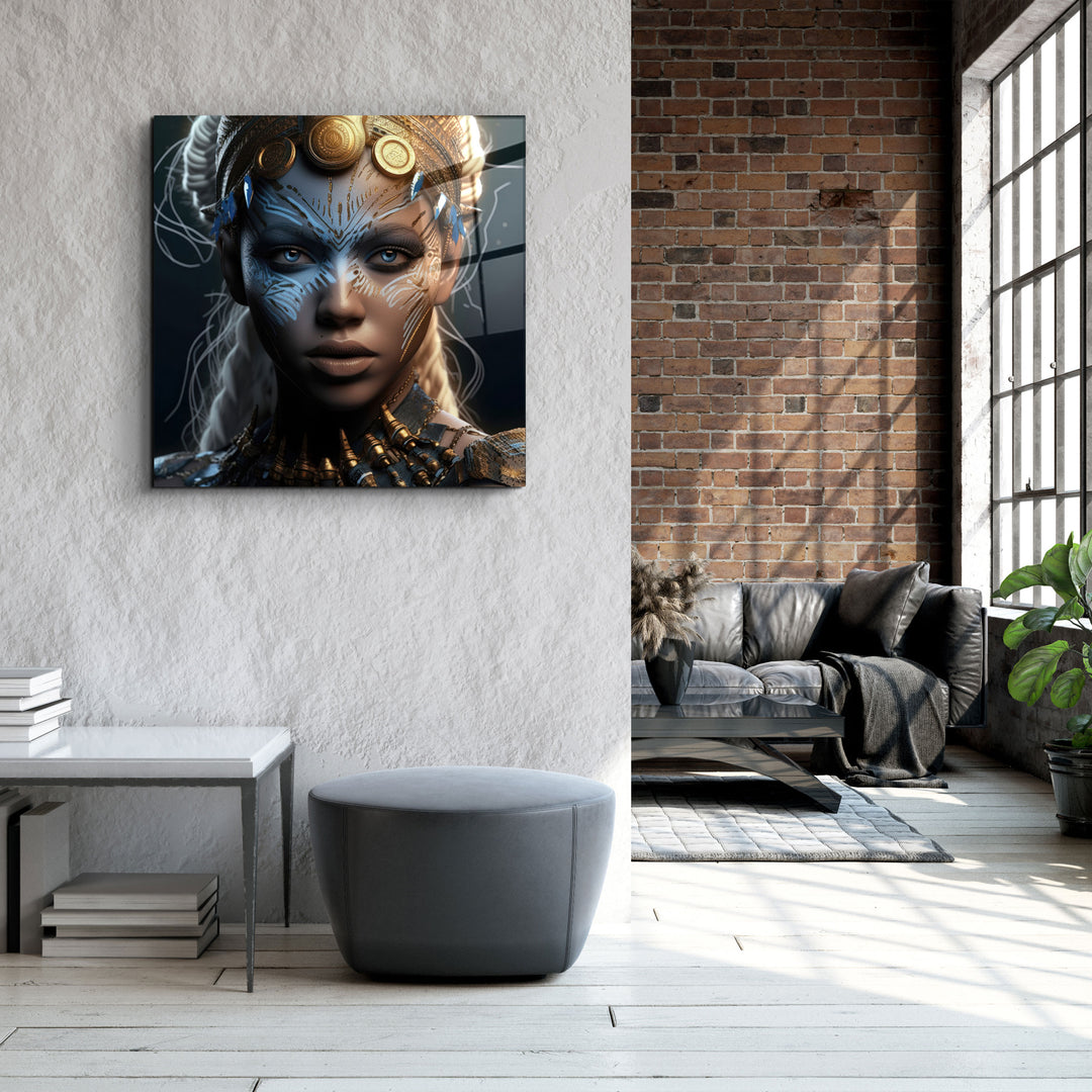 ."Woman Warrior 4". Secret World Collection Glass Wall Art