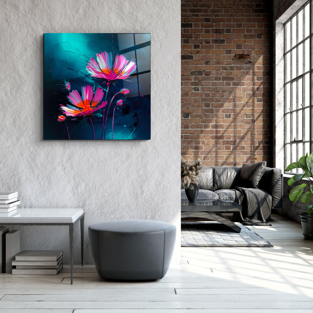 ."Flowers". Secret World Collection Glass Wall Art