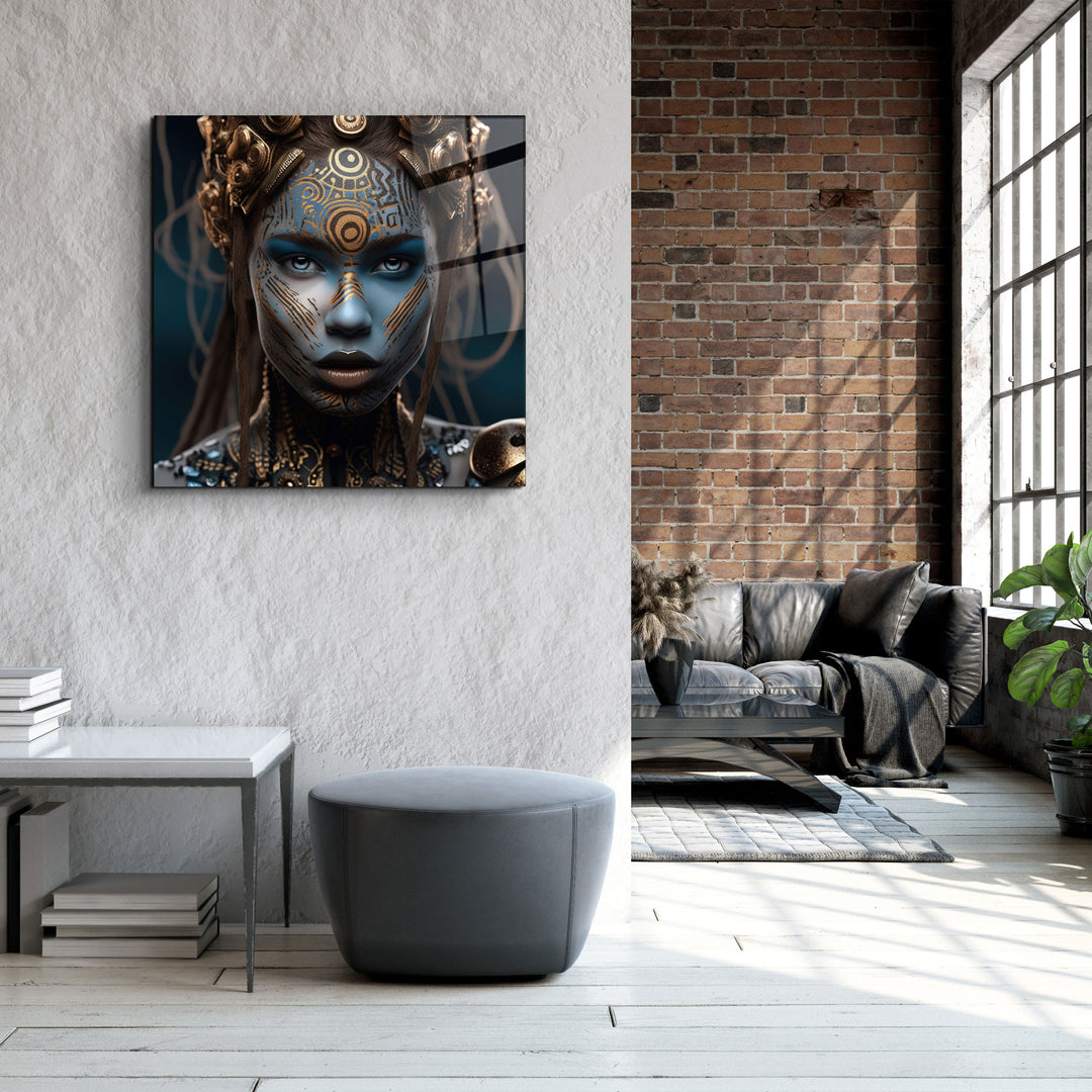 ."Woman Warrior 6". Secret World Collection Glass Wall Art