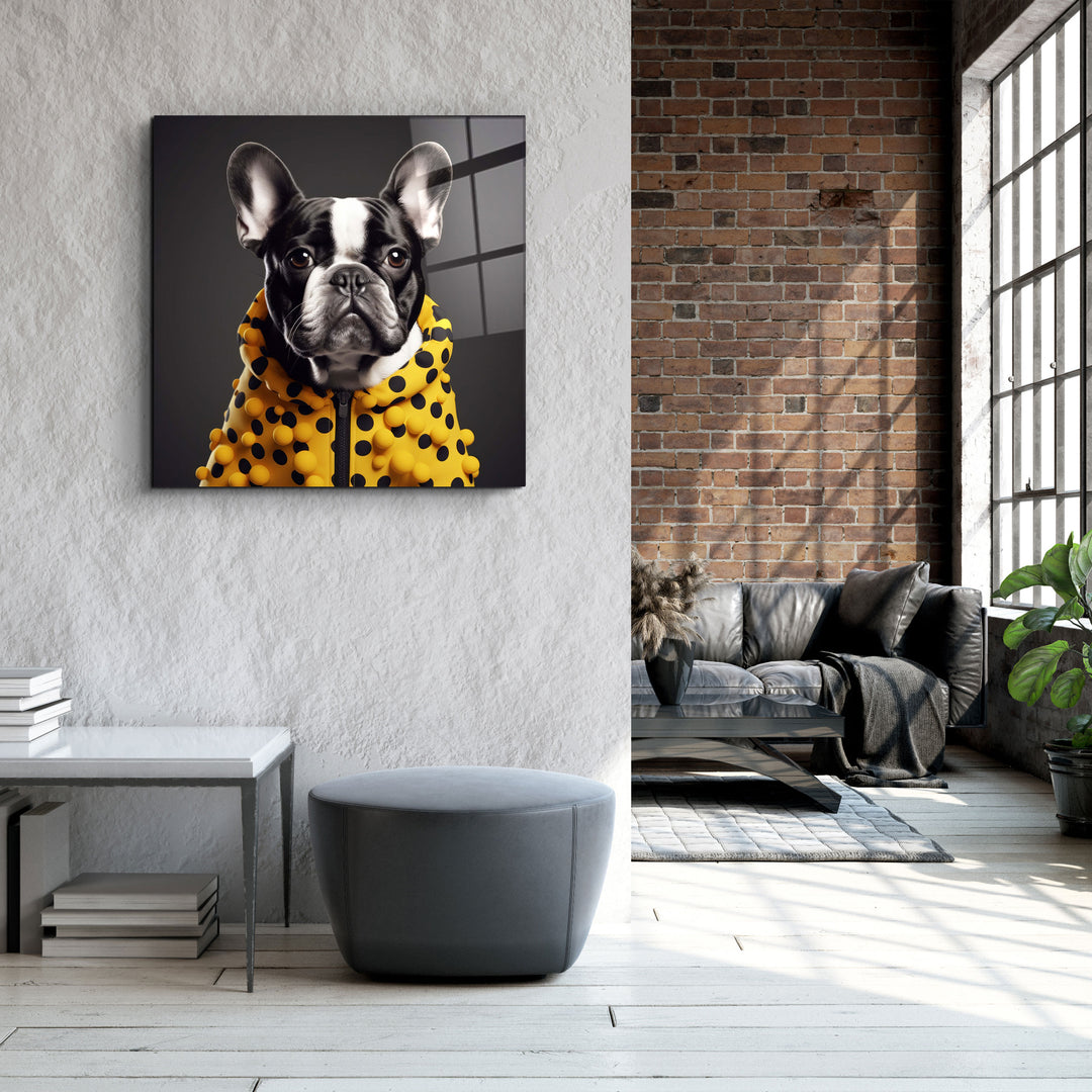 ."Stylish Dogs - V3". Designer's Collection Glass Wall Art