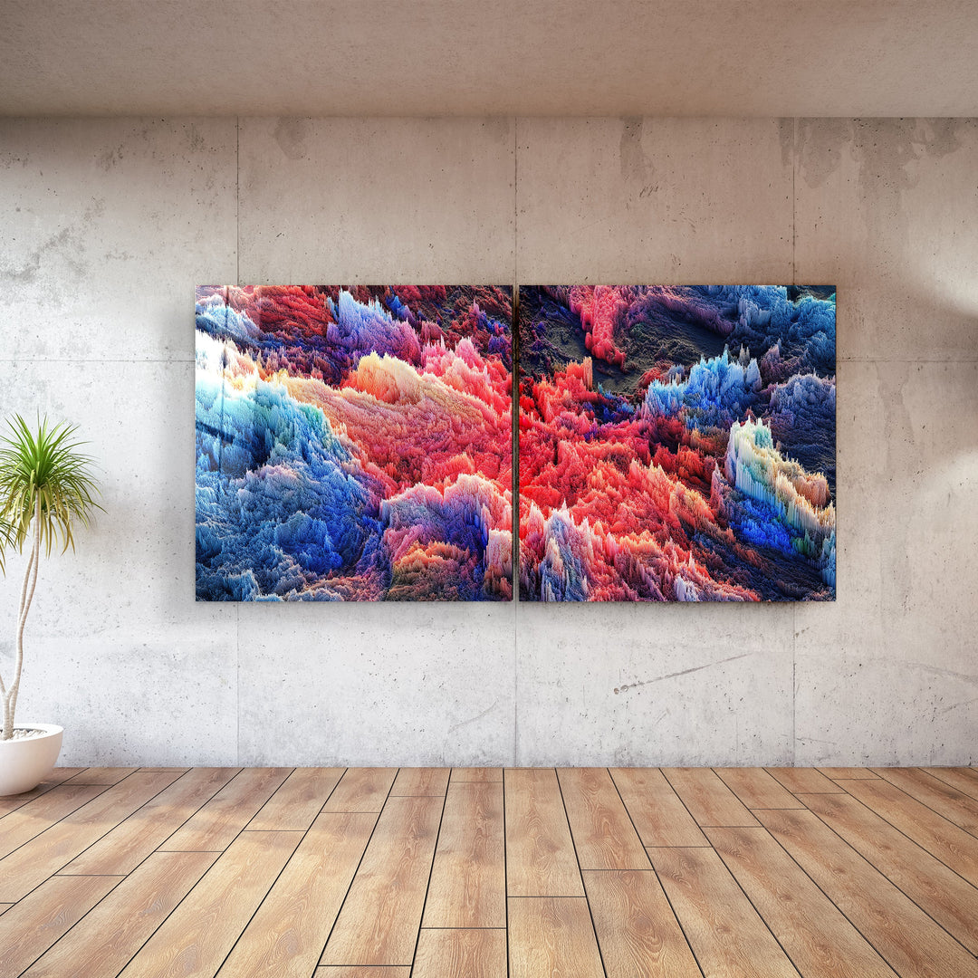 ・"Pixel World - Duo"・Glass Wall Art