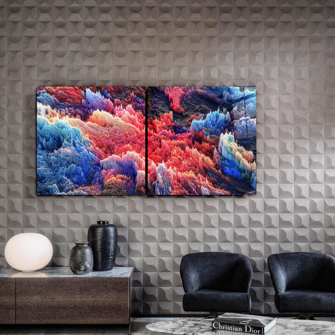 ・"Pixel World - Duo"・Glass Wall Art