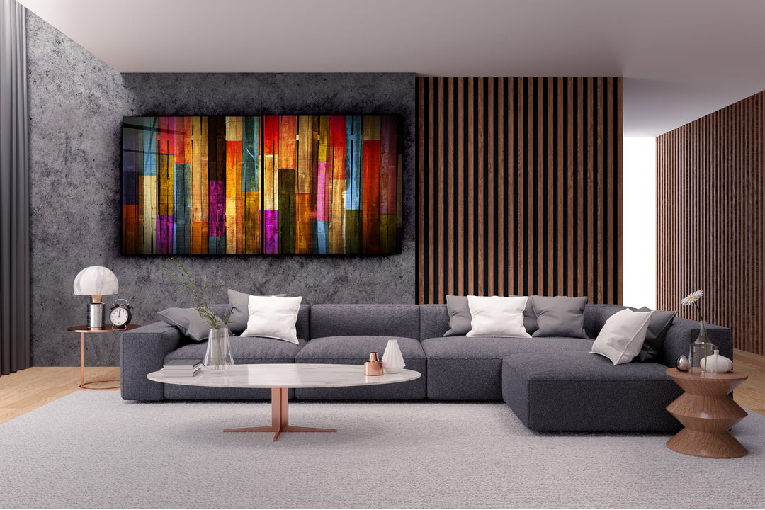 ・"Painted Wood - Duo"・Glass Wall Art | Artdesigna Glass Printing Wall Arts.