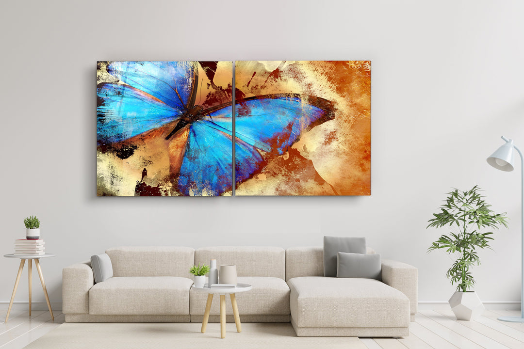 ・"Butterfly - Duo"・Glass Wall Art | Artdesigna Glass Printing Wall Arts.