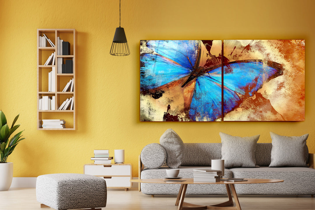 ・"Butterfly - Duo"・Glass Wall Art | Artdesigna Glass Printing Wall Arts.