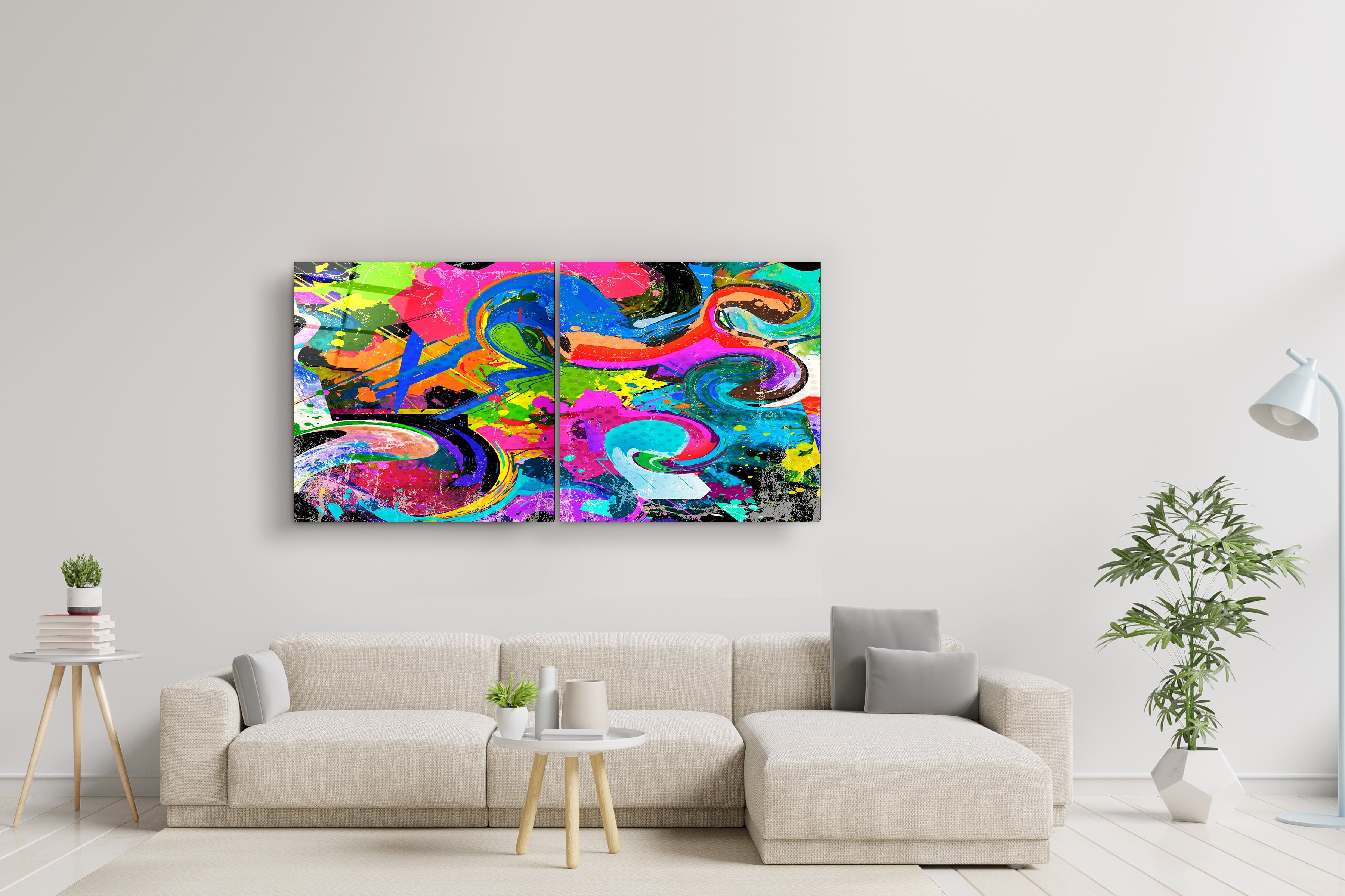 ・"ColourMix - Duo"・Glass Wall Art | Artdesigna Glass Printing Wall Arts.