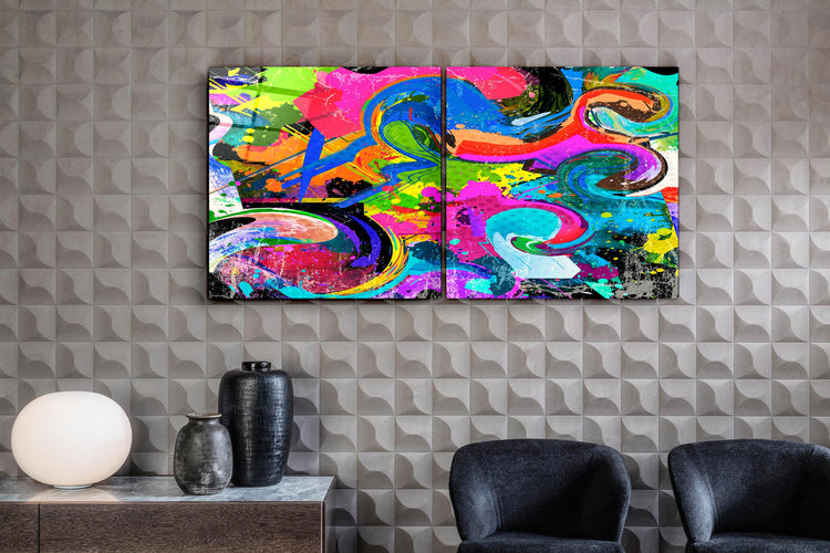 ・"ColourMix - Duo"・Glass Wall Art | Artdesigna Glass Printing Wall Arts.