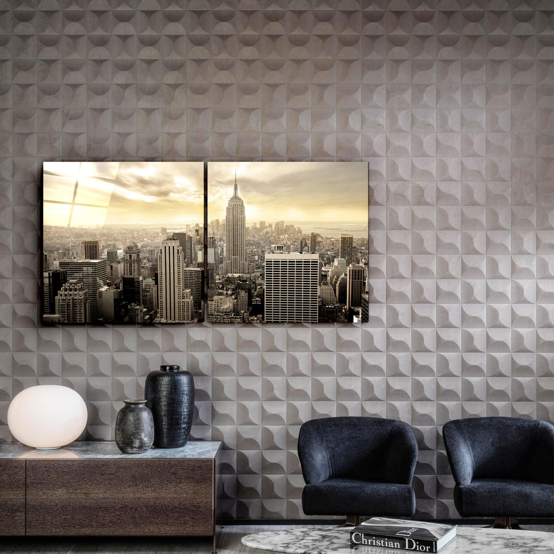 ・"NYC - Duo"・Glass Wall Art | Artdesigna Glass Printing Wall Arts.