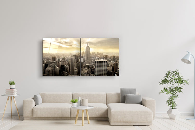 ・"NYC - Duo"・Glass Wall Art | Artdesigna Glass Printing Wall Arts.