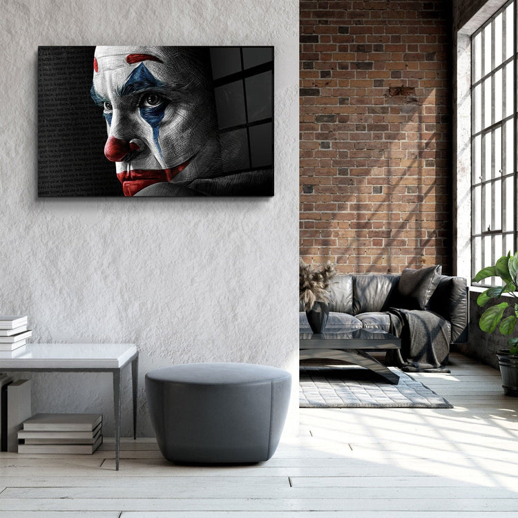 ・"Joker Face"・Glass Wall Art | Artdesigna Glass Printing Wall Arts.