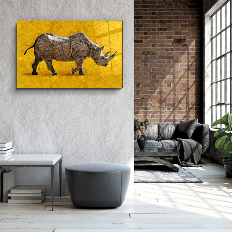 ・"Abstract Rhino"・Glass Wall Art | Artdesigna Glass Printing Wall Arts.