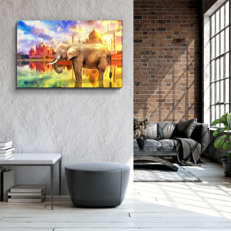 ・"Abstract Elephant"・Glass Wall Art | Artdesigna Glass Printing Wall Arts.