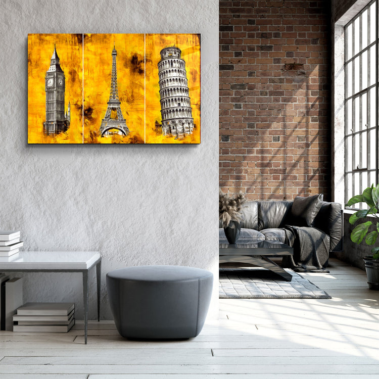 ・"Abstract Historical Buildings"・Glass Wall Art | Artdesigna Glass Printing Wall Arts.