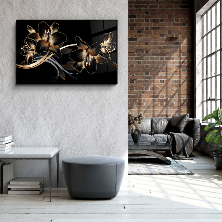 ・"Abstract Flowers"・Glass Wall Art | Artdesigna Glass Printing Wall Arts.