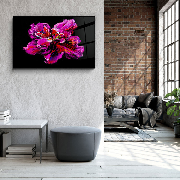 ・"Purple Flower"・Glass Wall Art | Artdesigna Glass Printing Wall Arts.