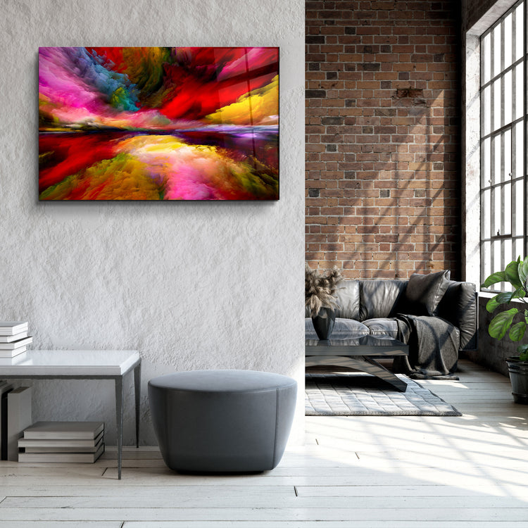 ・"Abstract Colorful Clouds"・Glass Wall Art | Artdesigna Glass Printing Wall Arts.