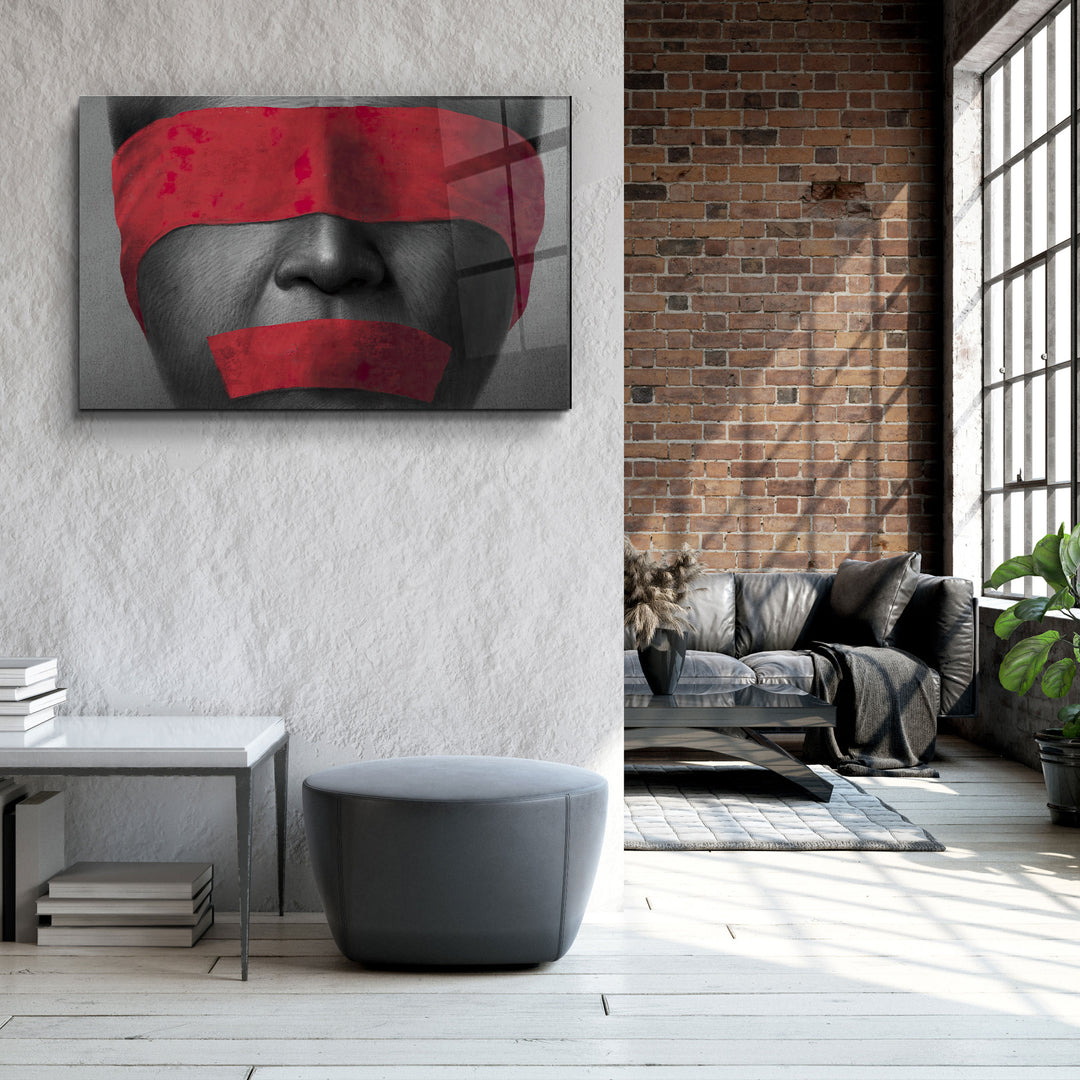 ・"Covered in Red"・Glass Wall Art | Artdesigna Glass Printing Wall Arts.