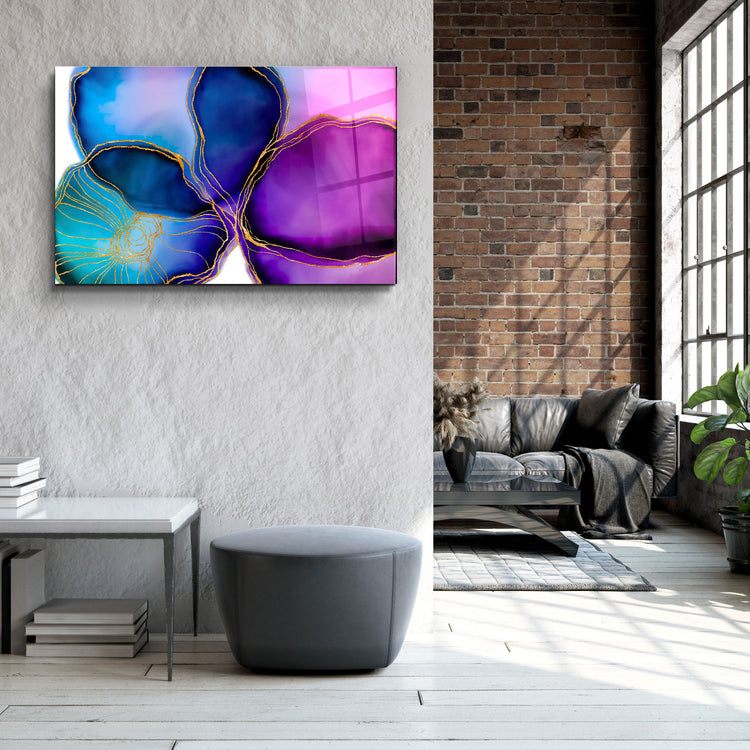 ・"Shapes and Golden Lines"・Glass Wall Art | Artdesigna Glass Printing Wall Arts.