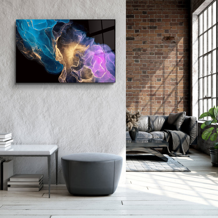 ・"Abstract Colorful Clouds"・Glass Wall Art | Artdesigna Glass Printing Wall Arts.