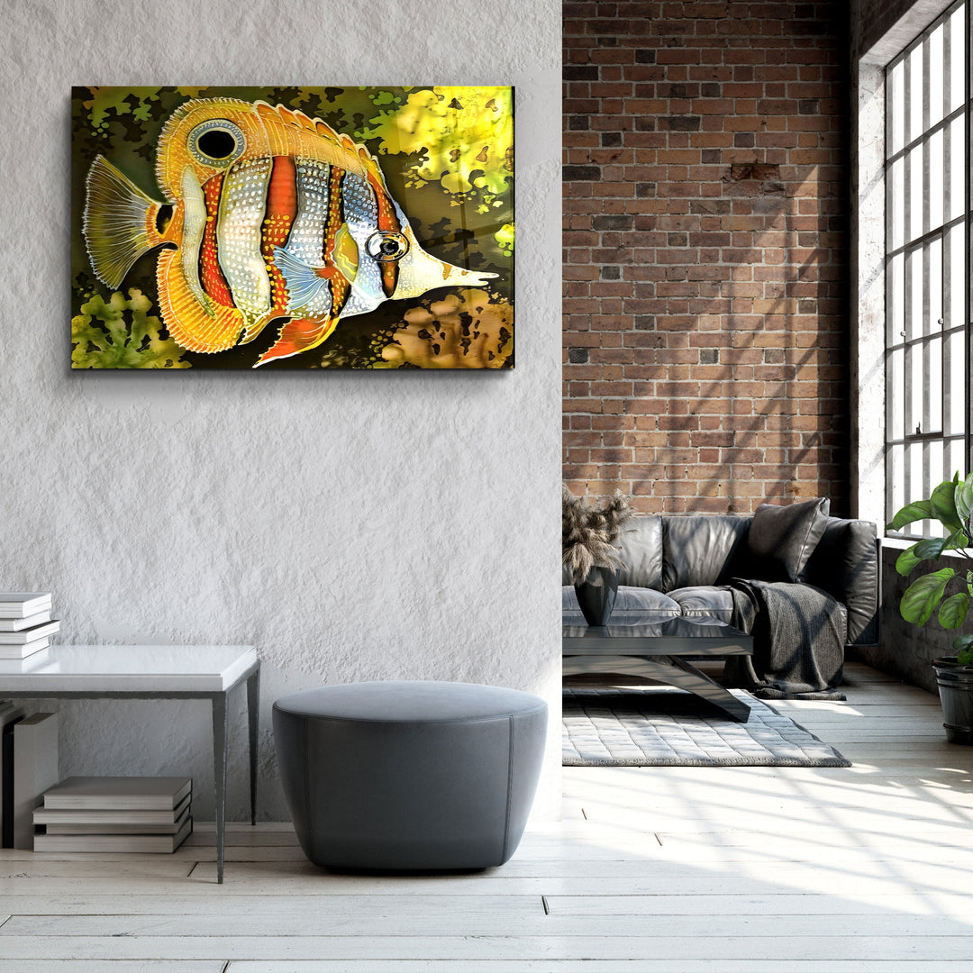 ・"Batik Fish"・Glass Wall Art | Artdesigna Glass Printing Wall Arts.