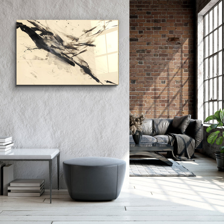 ・"Abstract Brush Strokes"・Glass Wall Art | Artdesigna Glass Printing Wall Arts.