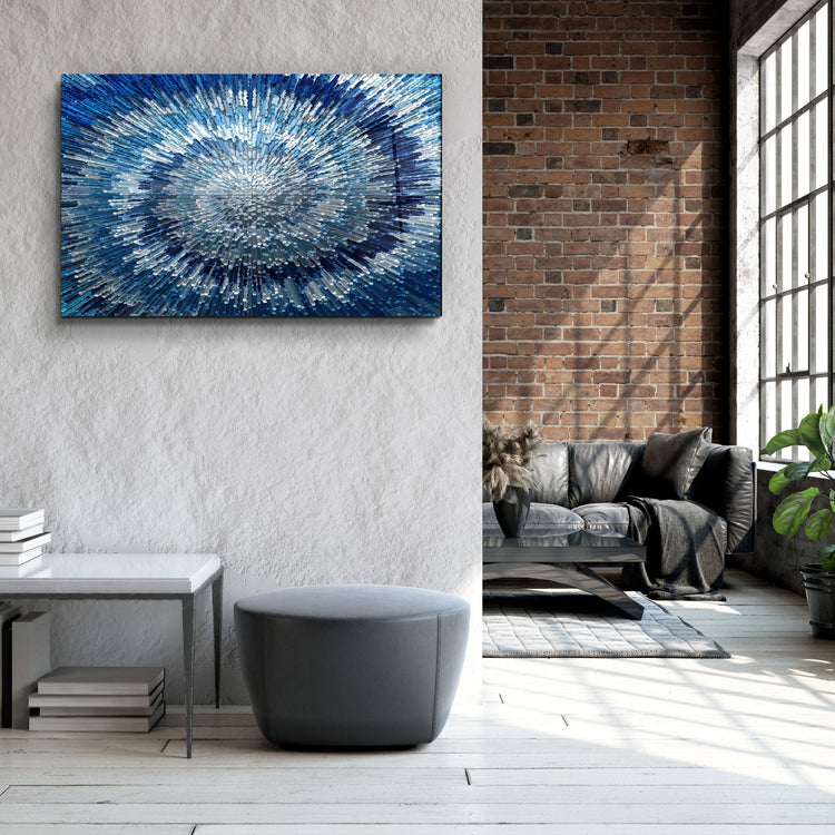 ・"Shades Of Blue"・Glass Wall Art | Artdesigna Glass Printing Wall Arts.