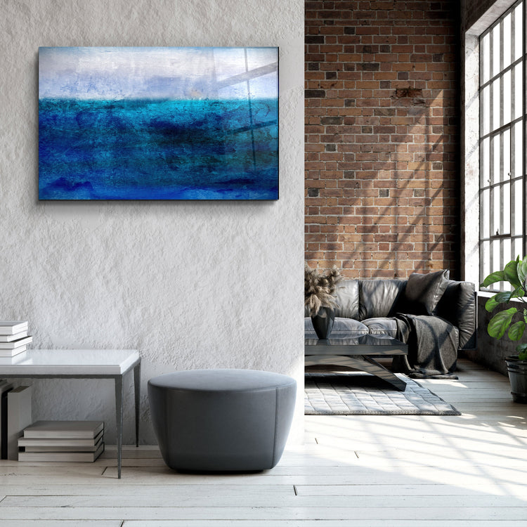 ・"Blue Gradient"・Glass Wall Art | Artdesigna Glass Printing Wall Arts.