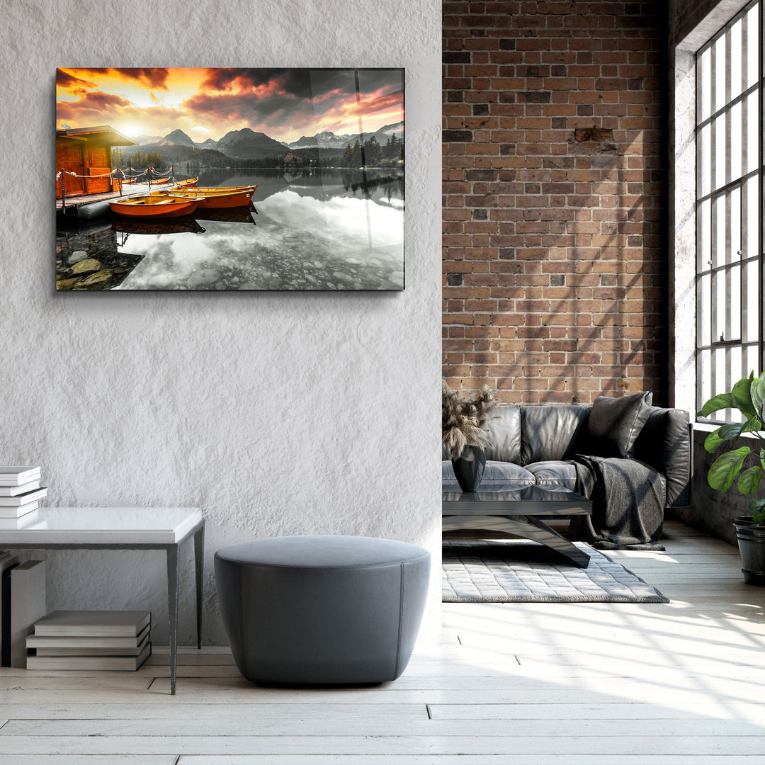 ・"Calm Lake V2"・Glass Wall Art | Artdesigna Glass Printing Wall Arts.