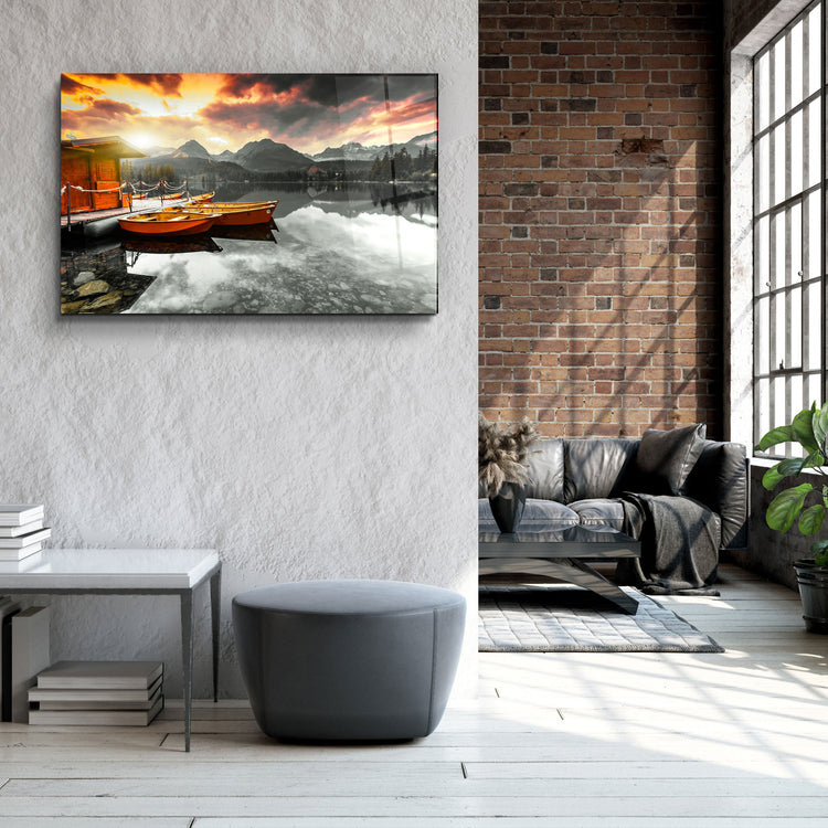 ・"Calm Lake V2"・Glass Wall Art | Artdesigna Glass Printing Wall Arts.