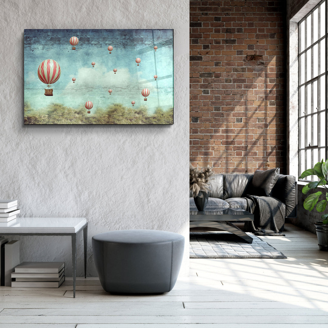 ・"Abstract Air Balloons"・Glass Wall Art | Artdesigna Glass Printing Wall Arts.