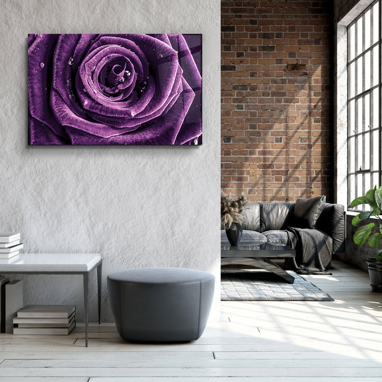 ・"Purple Rose V2"・Glass Wall Art | Artdesigna Glass Printing Wall Arts.