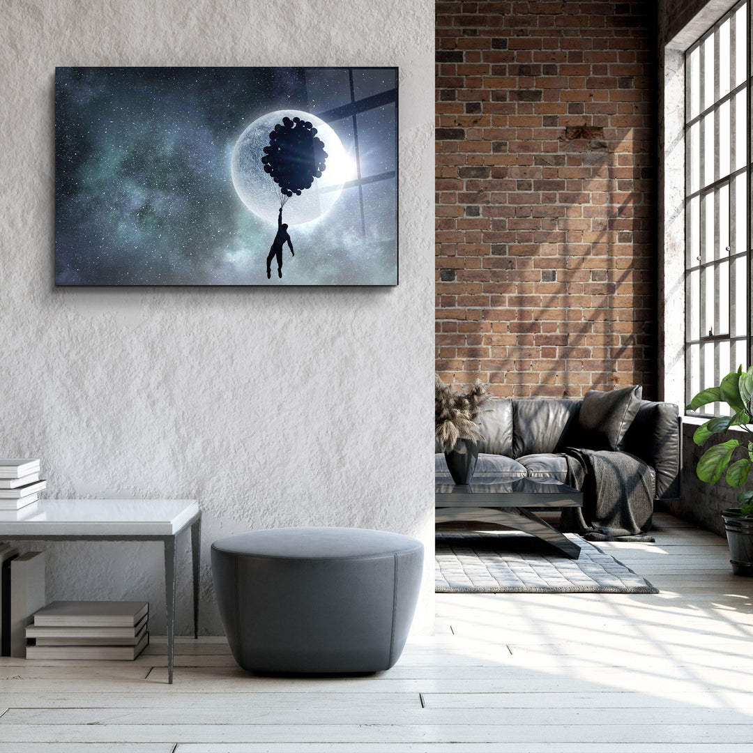 ・"To The Moon"・Glass Wall Art | Artdesigna Glass Printing Wall Arts.