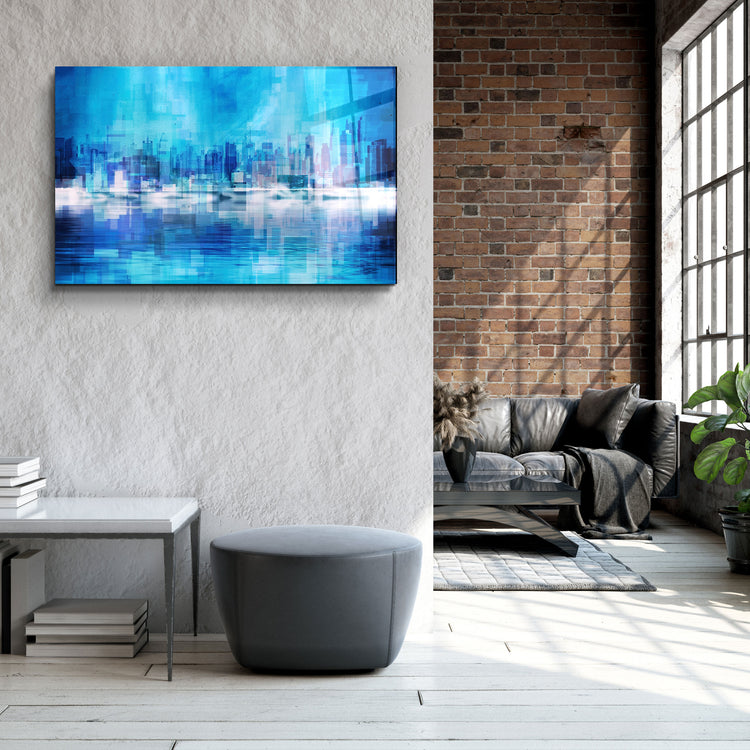 ・"The Fuzzy Cityscape Of New York"・Glass Wall Art | Artdesigna Glass Printing Wall Arts.