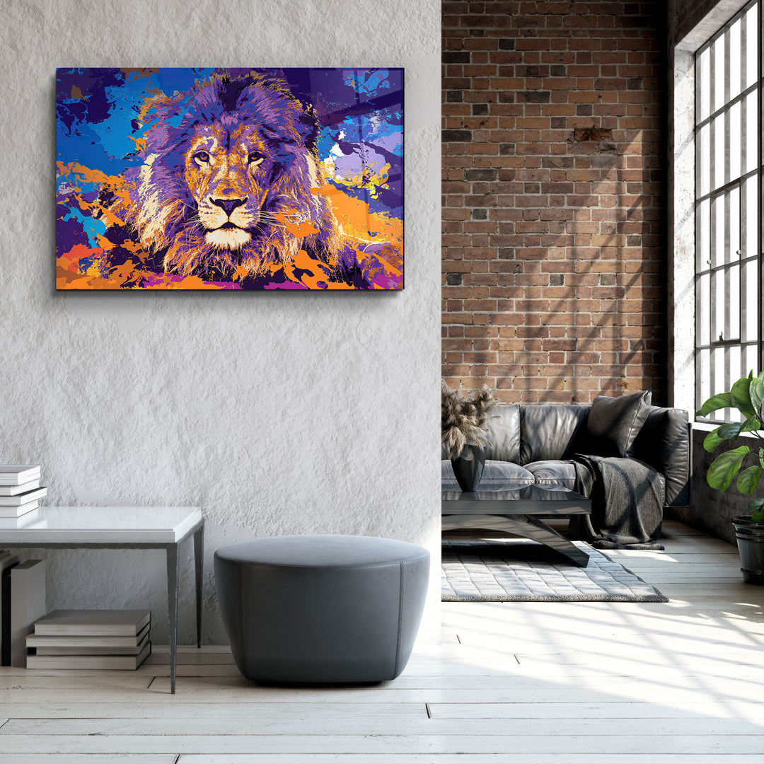 ・"The Lion In Colors"・Glass Wall Art | Artdesigna Glass Printing Wall Arts.