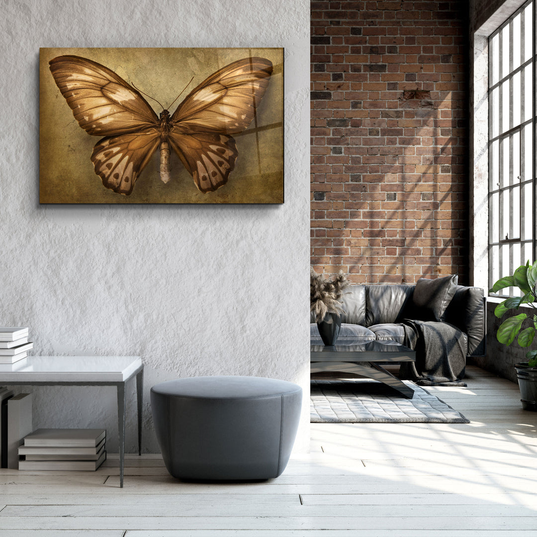 ・"Vintage Butterfly"・Glass Wall Art | Artdesigna Glass Printing Wall Arts.